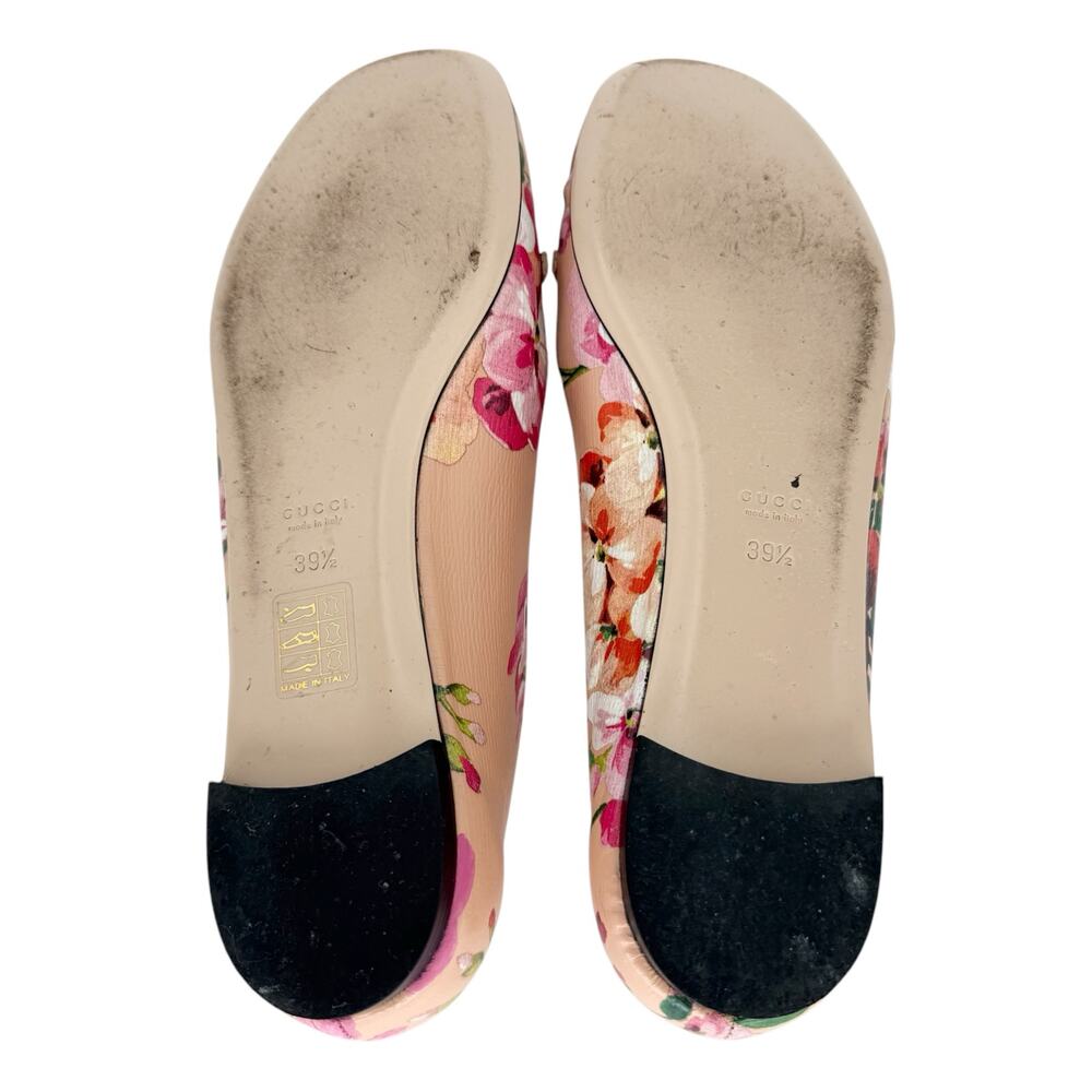 GUCCI Calfskin Blooms Print Ballet Flats EU 39.5 US 9.5 Pink Apricot Multicolor - Picture 7 of 10